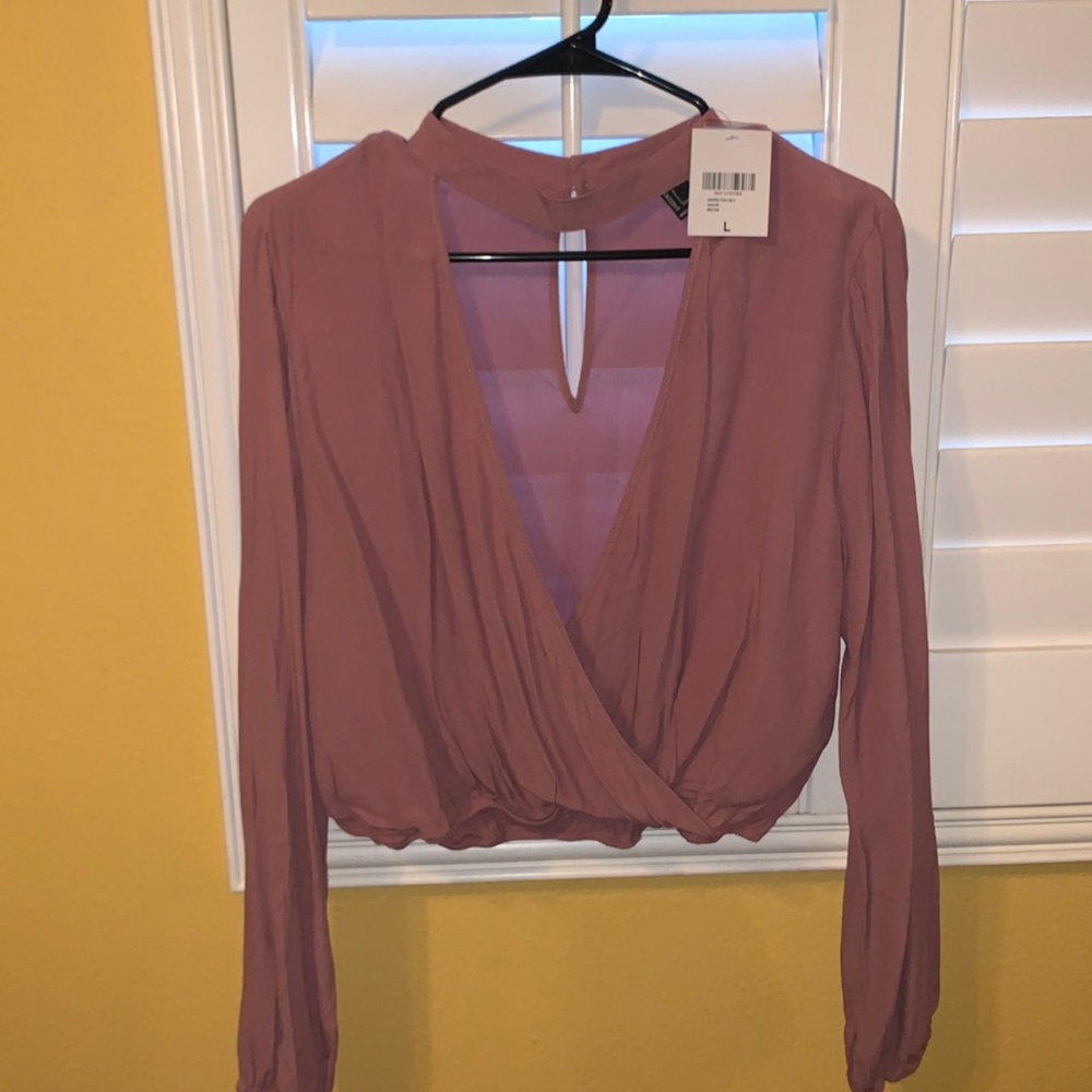 Forever 21 woven mauve open front top